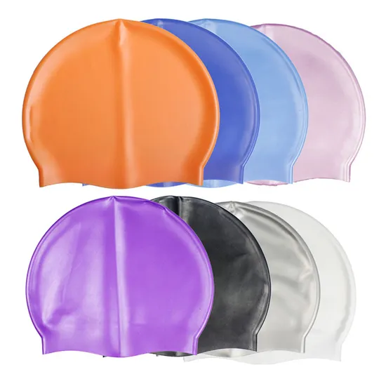 Touca de natação de silicone personalizada com estampa colorida de fábrica da China
