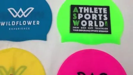 Touca de natação personalizada de silicone de qualidade com bandeira nacional impressa