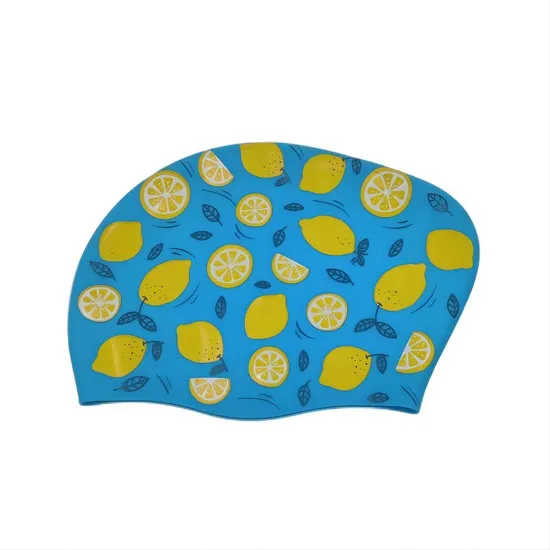 Touca de natação infantil de silicone Gloffie Factory para cabelos longos e esportes aquáticos com proteção anticloro