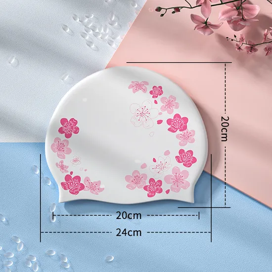 Touca de natação de silicone para adultos com logotipo personalizado da Gloffie Factory 60g